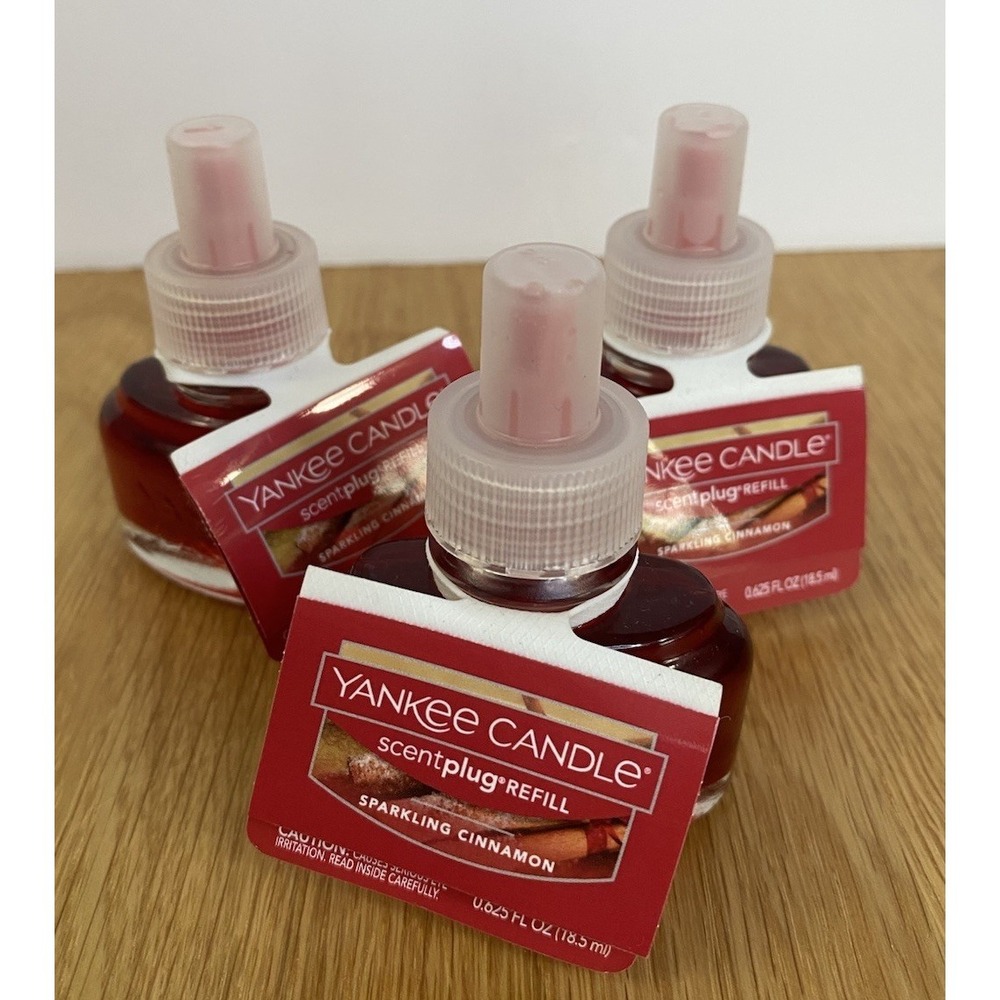 Yankee Candle Lot of 3 SPARKLING CINNAMON  Scent Plug In Diffuser Refills